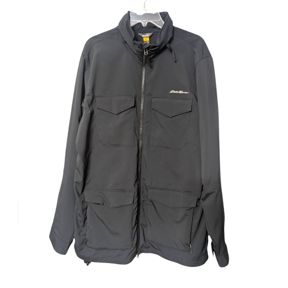 Eddie Bauer Travex Trek And Travel Dark Charcoal Grey Men's Black Utility Jacket - Picture 1 of 12